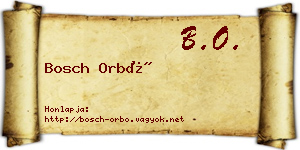 Bosch Orbó névjegykártya